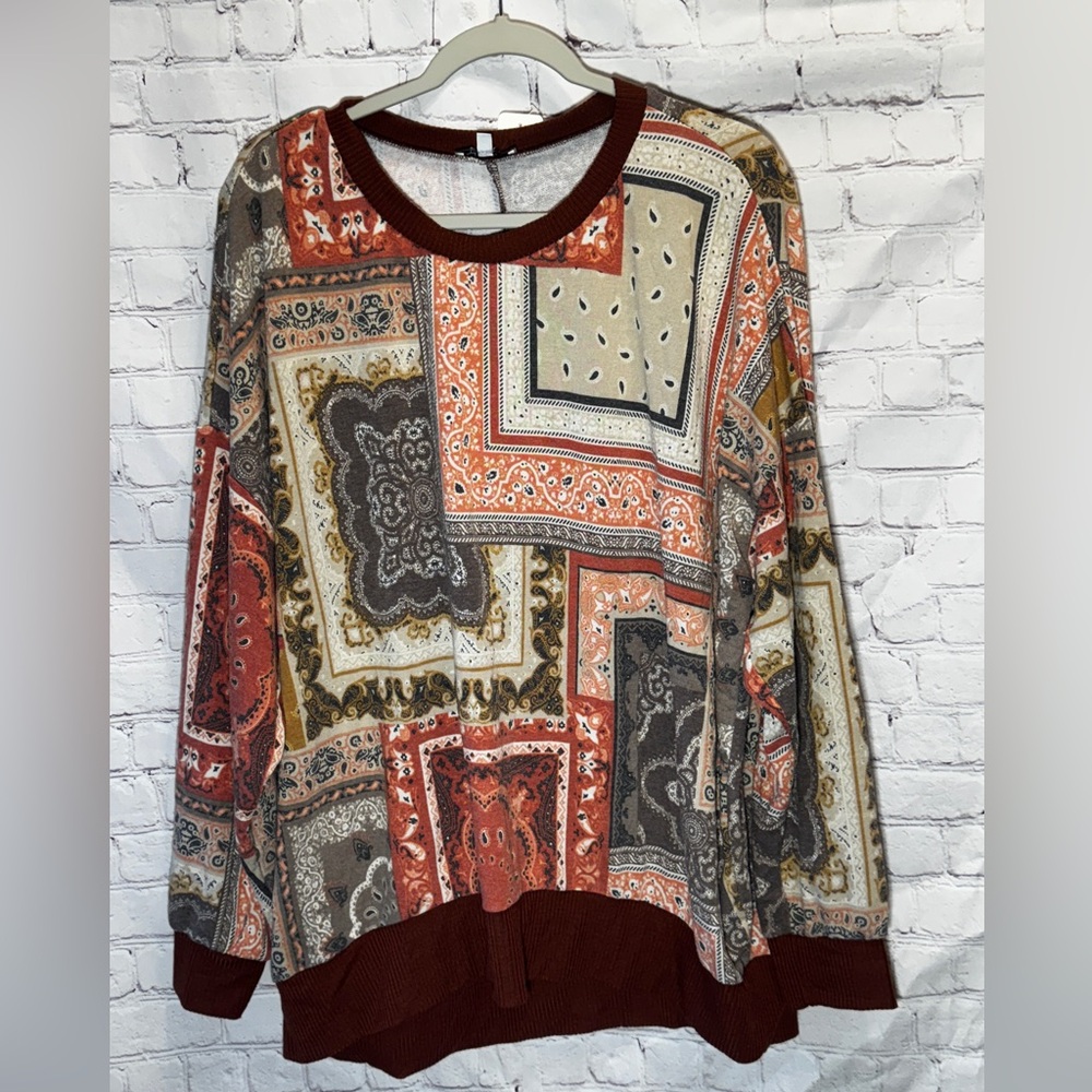 White Birch Multicolor Patchwork Sweatshirt